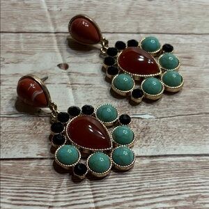 Elegant Multicolor Teardrop Jade Earrings